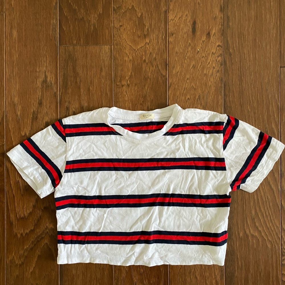 Red White and Blue Cropped Tee